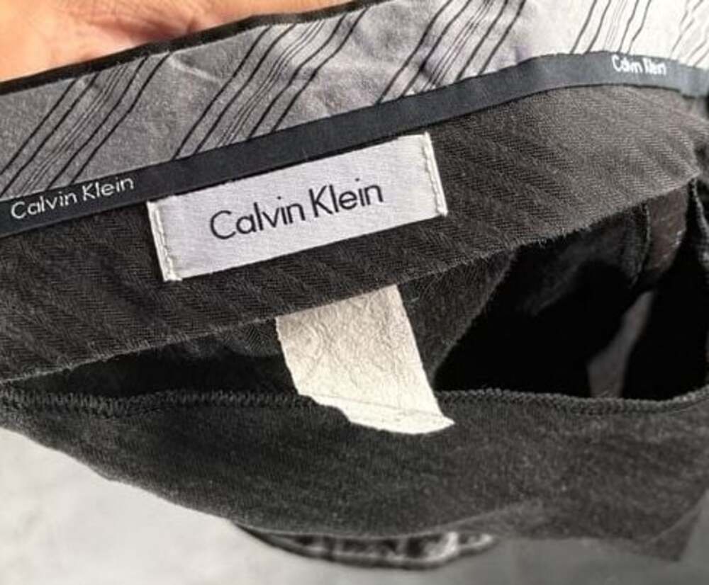 Calvin Klein Brown Pinstripe Dress Pants Size 38x29 - Picture 3 of 4